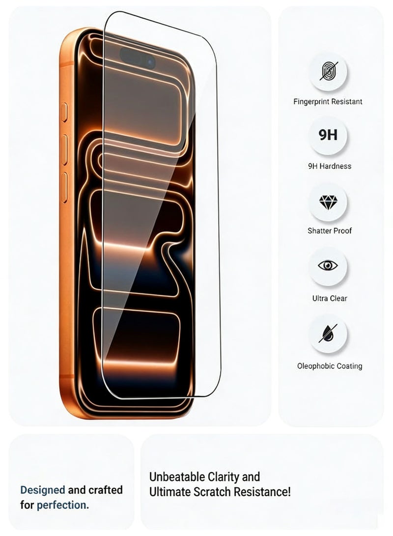 مستقبل نوفا Apple iPhone 17 Pro Max Tempered Glass Screen Protector – High Transparency, Delicate Touch, Anti-Explosion, Smooth Arc Edges, Easy Installation, Screen Protector for Apple iPhone 17 Pro Max - Image 3